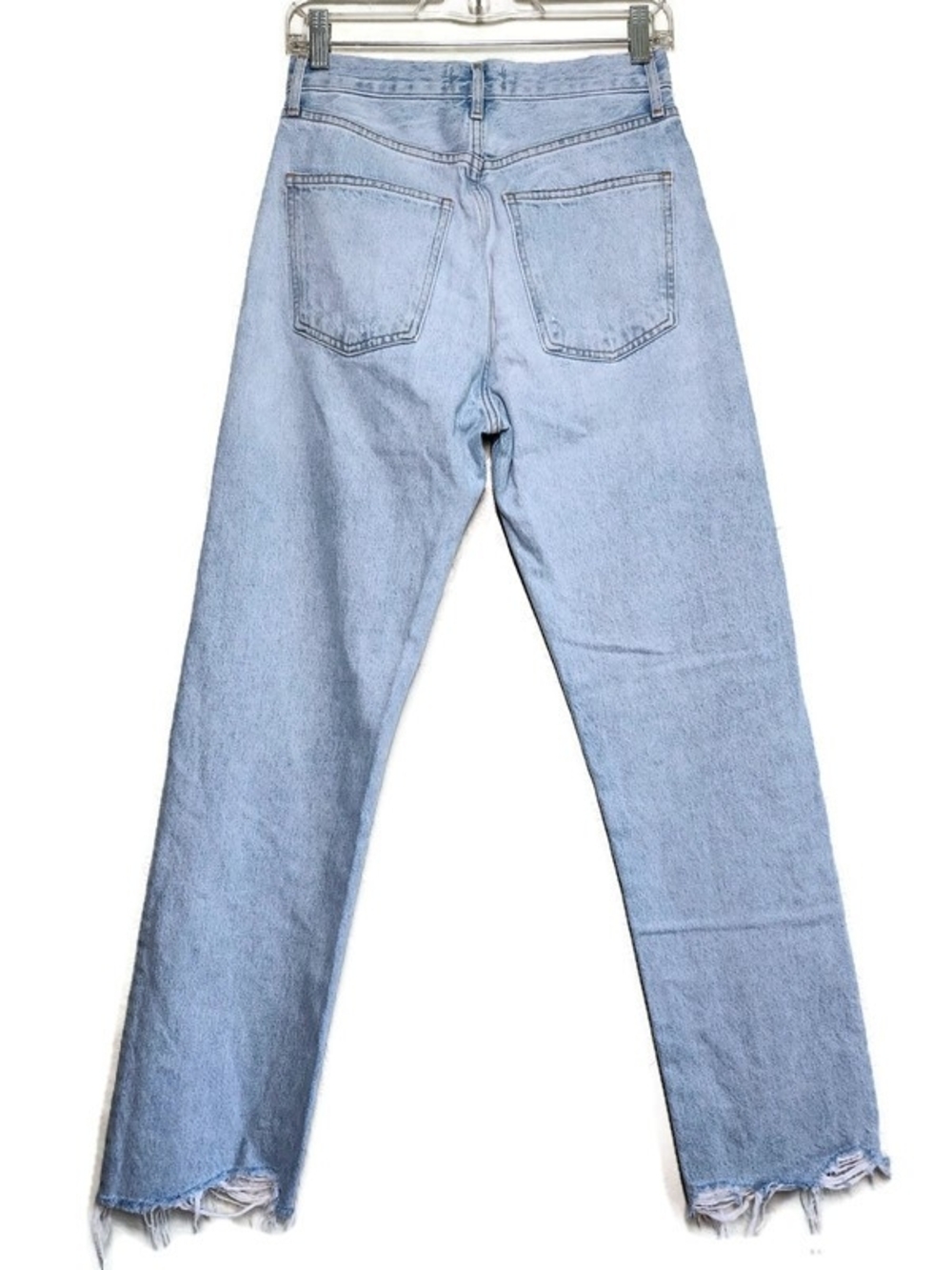 AGOLDE 90's Pinch Organic Cotton High-Rise Button-Fly Straight Raw Hem Jeans - Picture 2 of 10